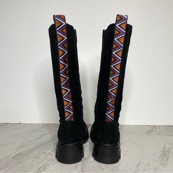 Farm Rio Lug Sole Black Tall Boot 6 - Picture 3 of 16